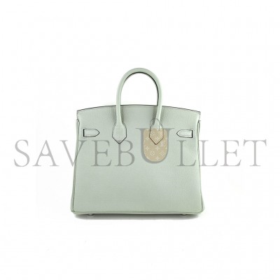 HERMES MASTER BIRKIN 20 TOGO LEATHER BUBBLE GREEN SILVER BUCKLE H028367CA12 (20*16*11cm)